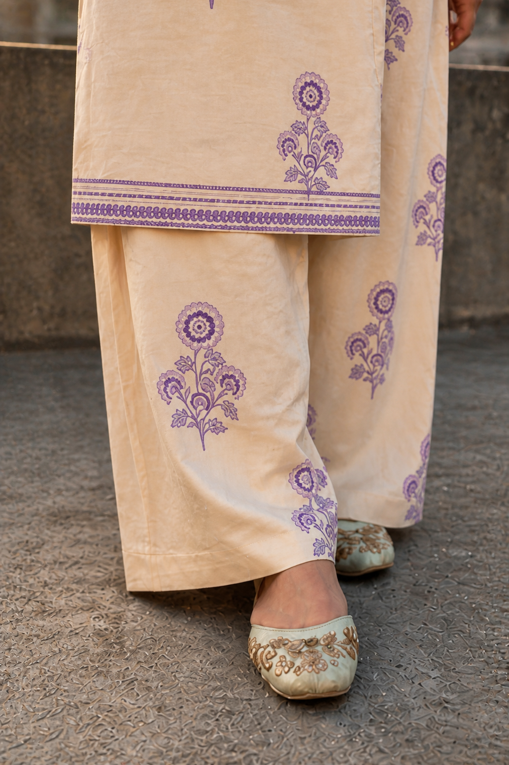 2-Piece Printed Lawn Suit with Farshi Shalwar
