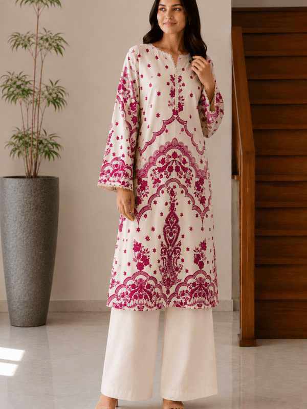 Elegant 1-piece lawn shirt