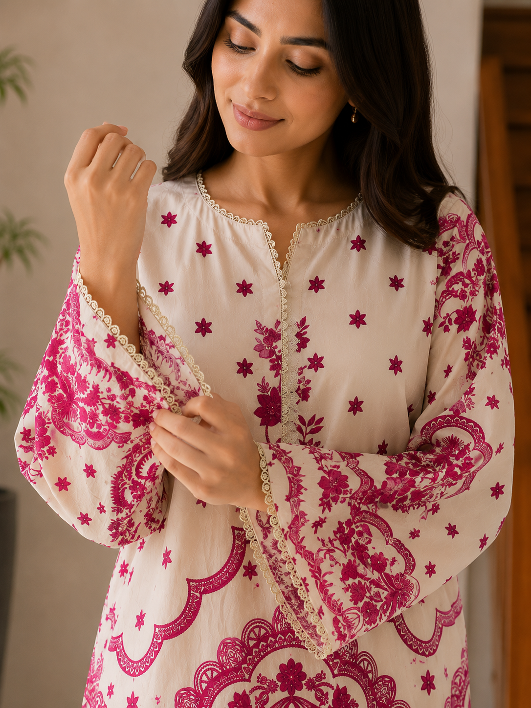 1 Piece Printed Lawn Shirt - Image 3